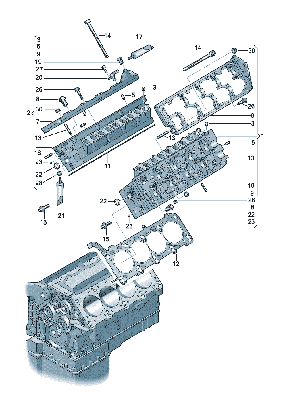 Головка блока цилиндров 4,2 л. - Audi Q7 - aq7