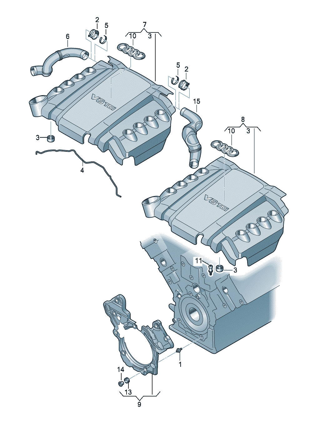 cache p. compartiment-moteur 4,2l - Audi Q7 - aq7