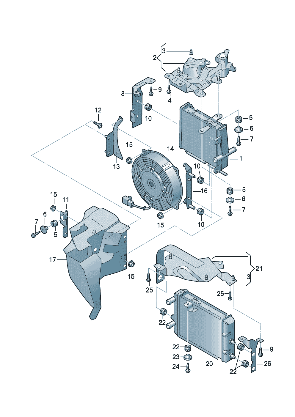 Additional cooler for coolantAir guide 5.2Ltr. - Audi A8/S8 quattro - a8q