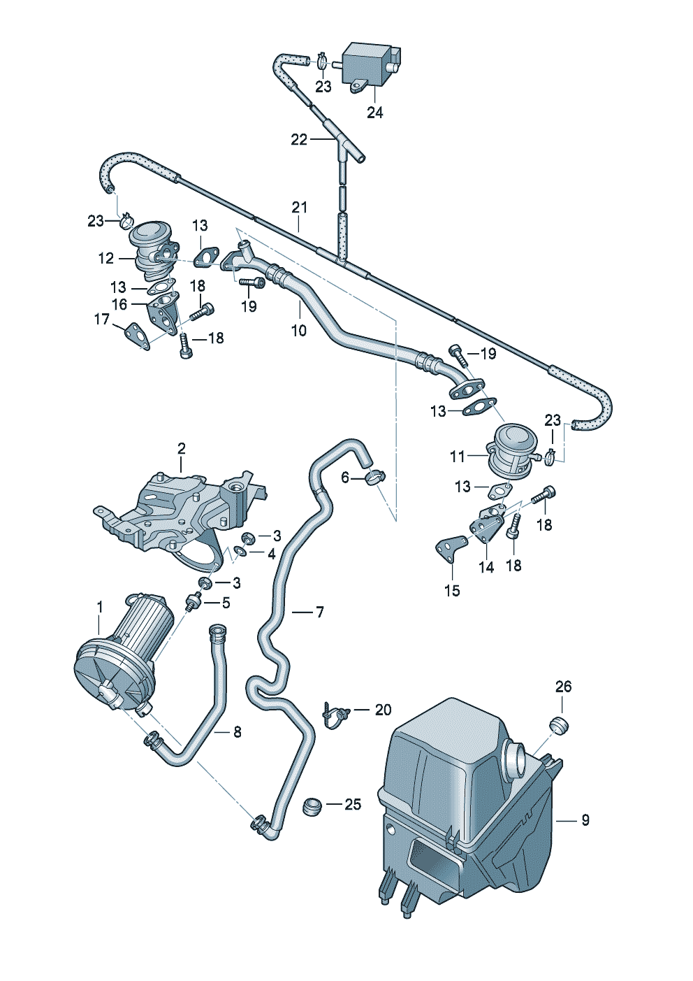 Secondary air pumpkombi valve 3.7/4.2ltr. - Audi A8/S8 quattro - a8q