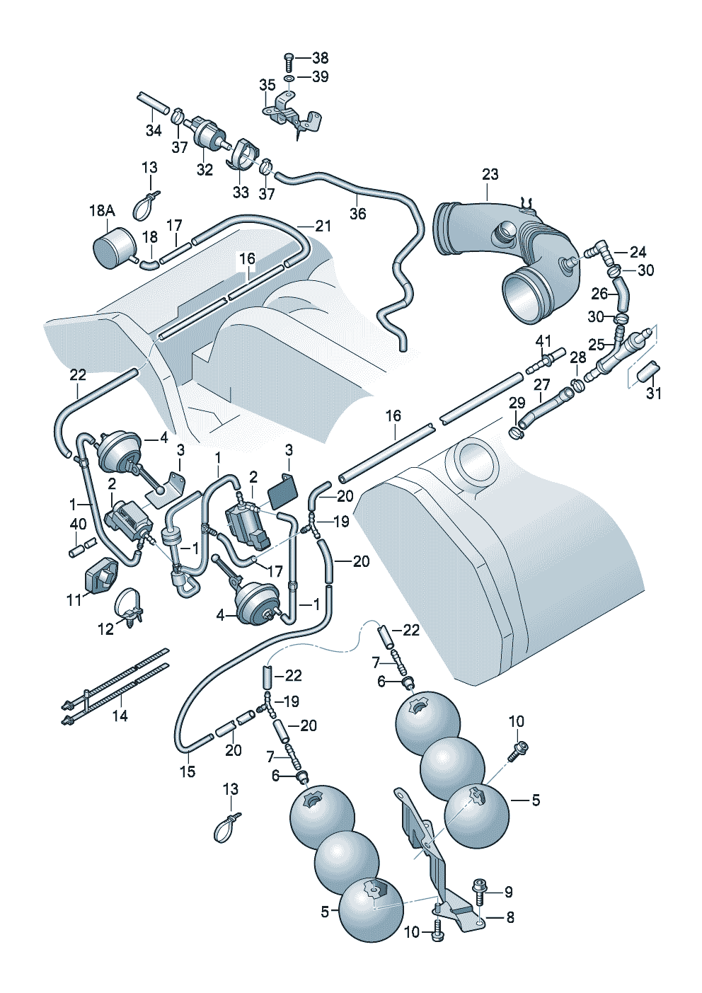 instalacja podcisnieniaezektorwaz paliwowy 3,7/4,2 ltr. - Audi A8/S8 quattro - a8q