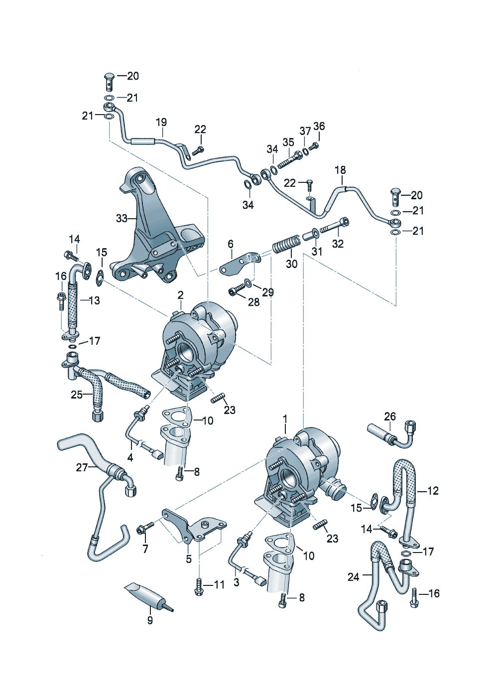 turbocompresor gases de escape 4,0l - Audi A8/S8 quattro - a8q