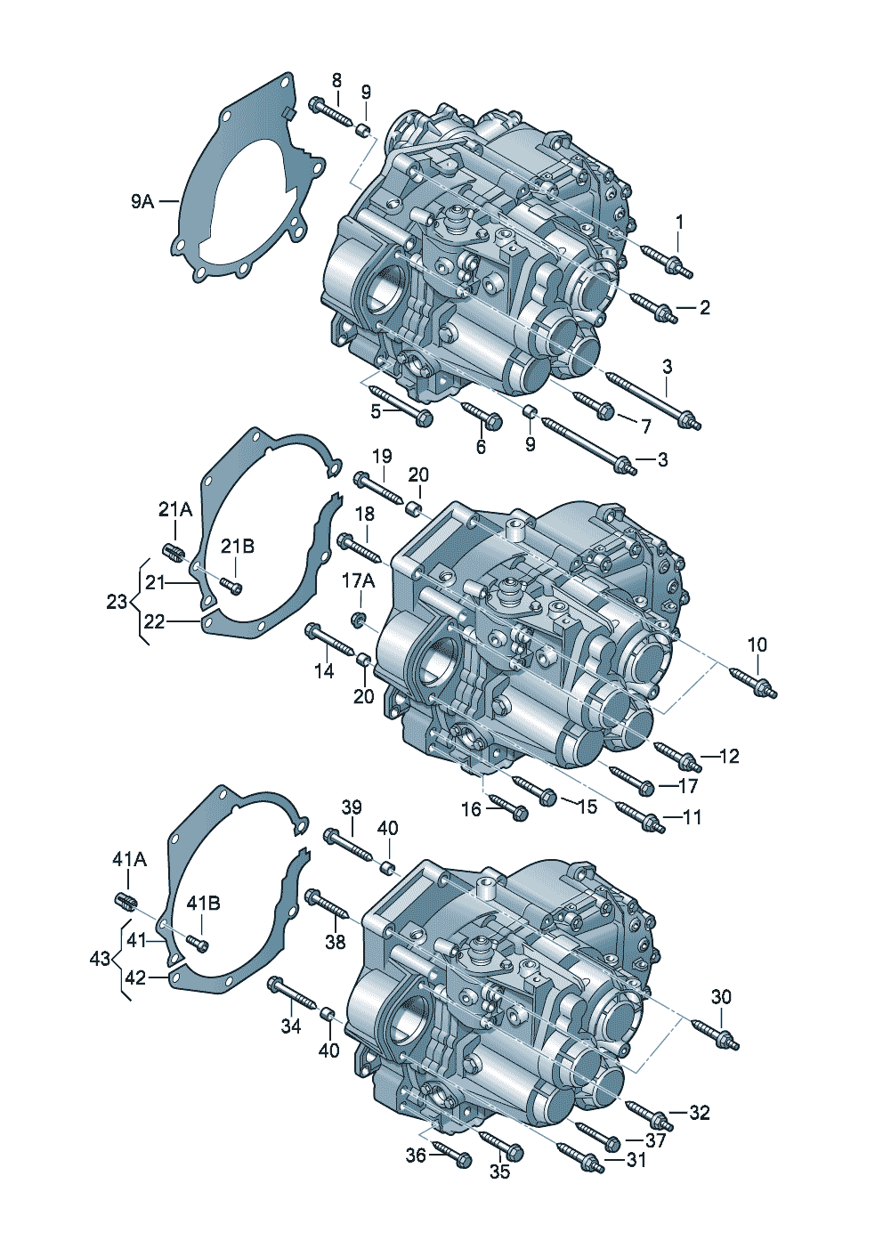 pieces de fixation p. moteur<br>et bvp. boite mecanique 6 vit. 1,8-2,0l - Audi A3 Cabriolet - a3ca