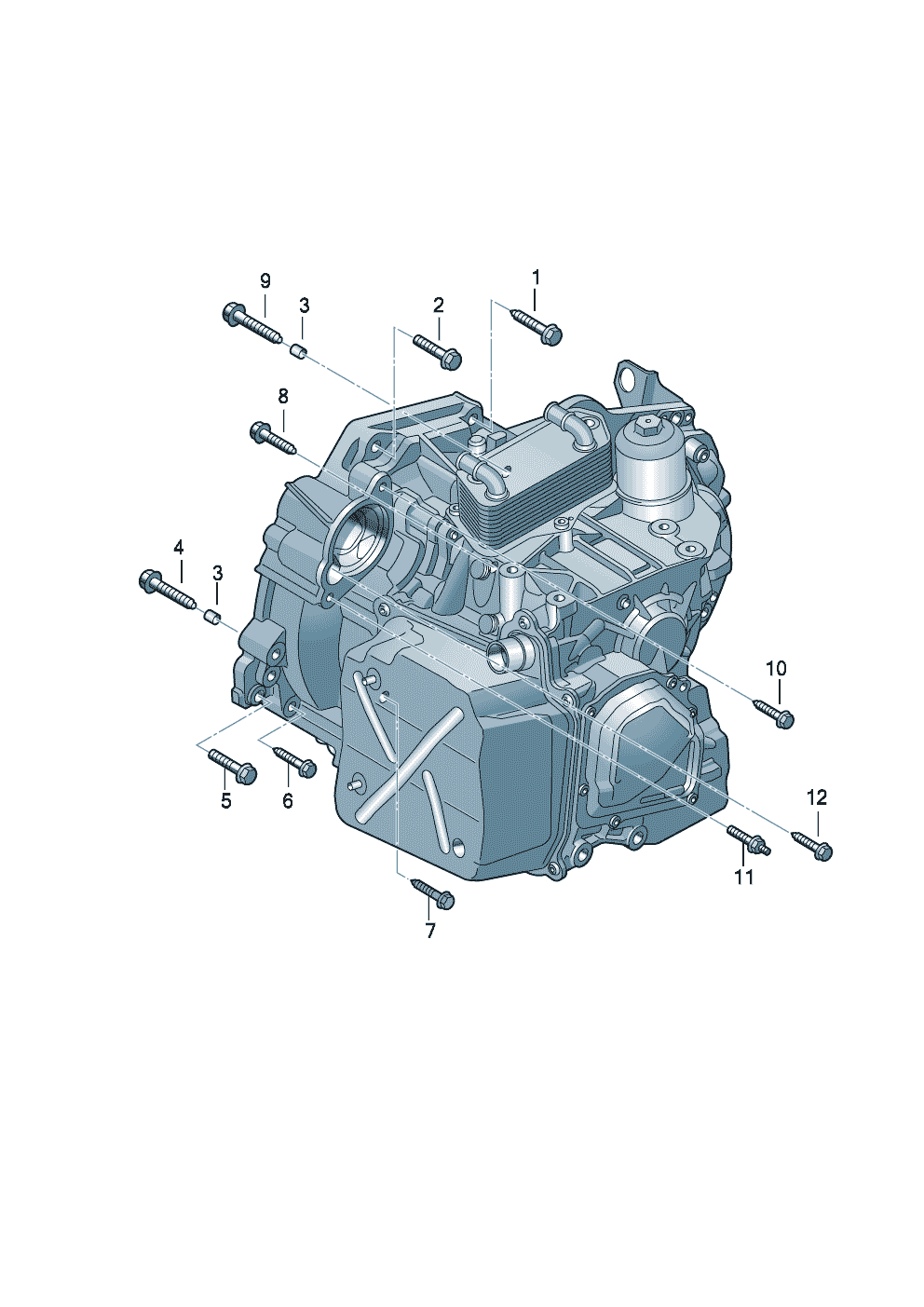mounting parts for engine and<br>transmission6-speed dual clutch gearbox<br>for four-wheel drive  gearbox code: - Audi A3/S3/Sportb./Lim./qu. - a3