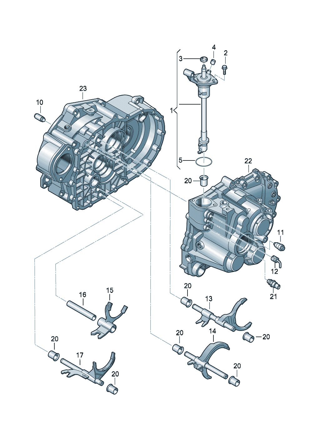 Механизм переключенияВилка включениядля 6-ступен. механической КП 2,0 л. - Audi TT/TTS Coupe/Roadster - att