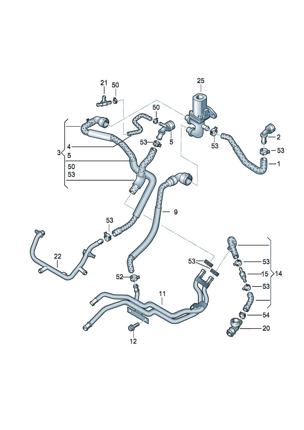 Жидкостное охлаждениедля а/м с автономным<br>отопителем 2,0 л. - Audi A3/S3/Sportb./Lim./qu. - a3
