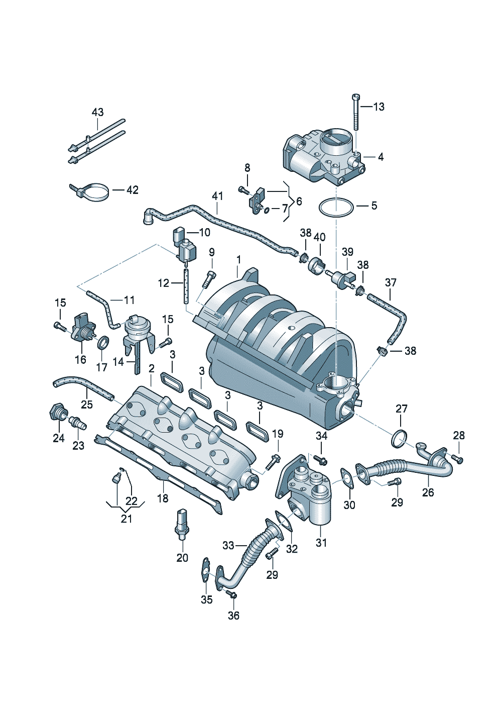 AnsauganlageUnterdruckanlageAktivkohlefilteranlage 1,6Ltr. - Audi A3/S3/Sportb./Lim./qu. - a3