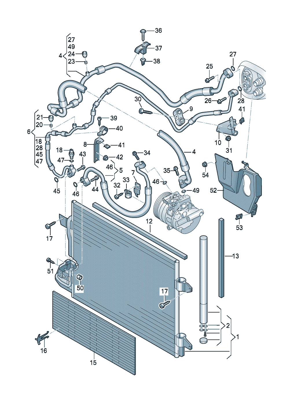 Condenseur de climatiseurcircuit de refrigerant  - Audi A3/S3/Sportb./Lim./qu. - a3