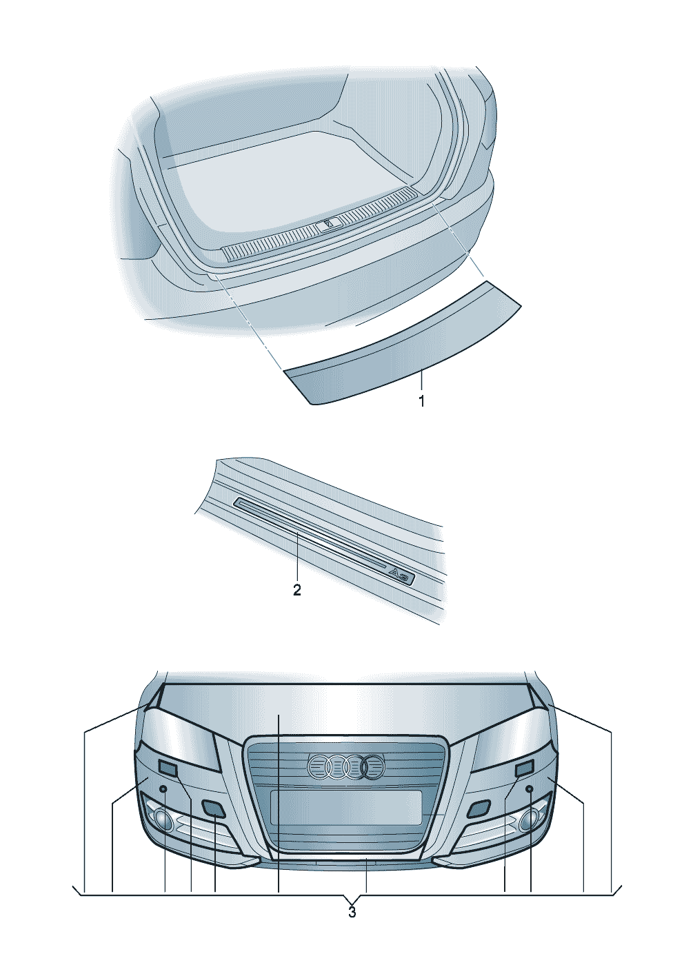 accesorios originalesLamina protectora de impactos  - Audi A3/S3/Sportb./Lim./qu. - a3