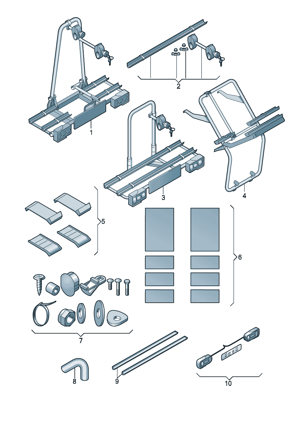 Genuine accessoriesIndividual parts for back rack  - Audi A4/Avant - a4
