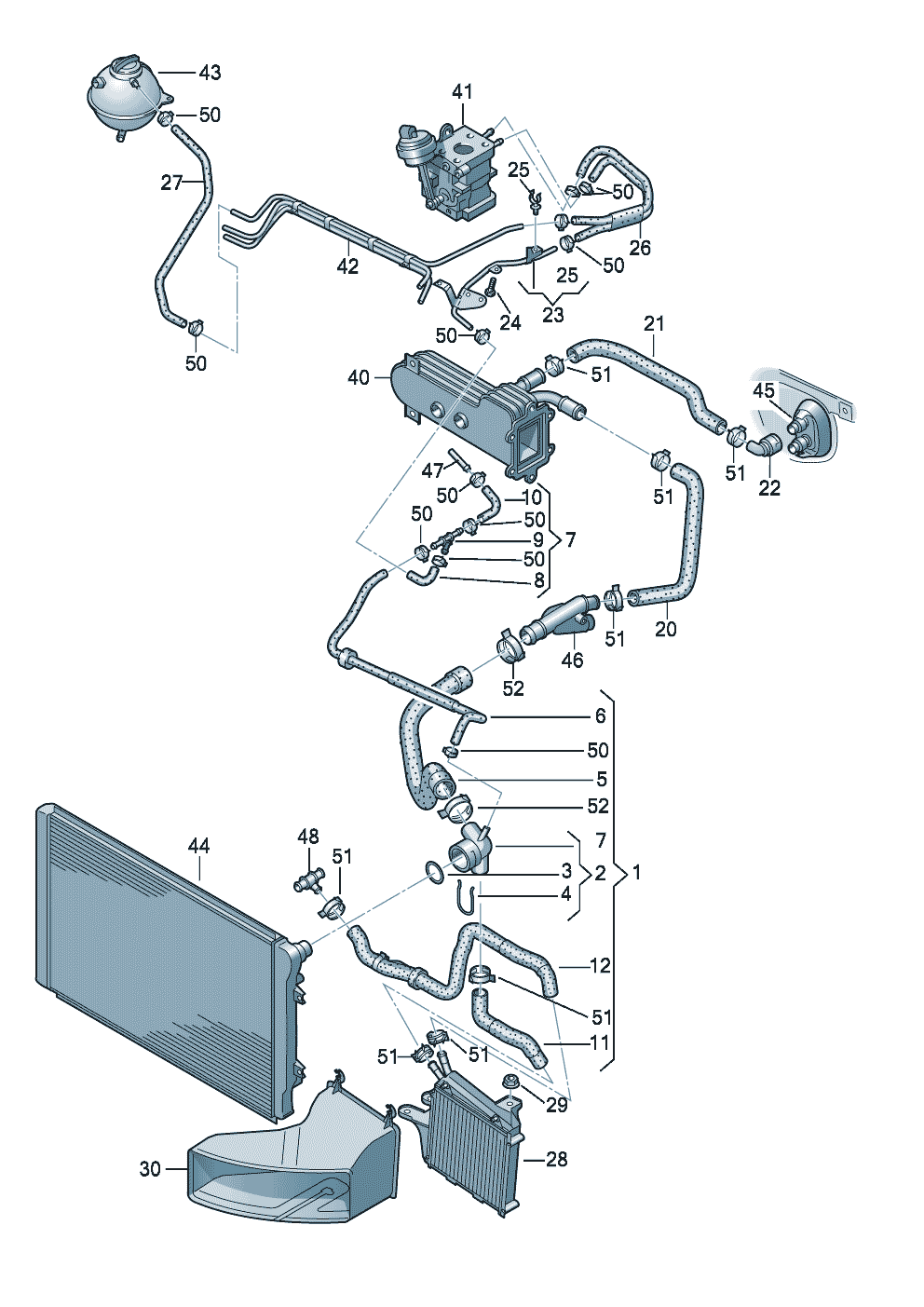 Koelvloeistofkoeling6-traps bak met 2-voud. kopp. toevoer2,0ltr. - Audi A3/S3/Sportb./Lim./qu. - a3