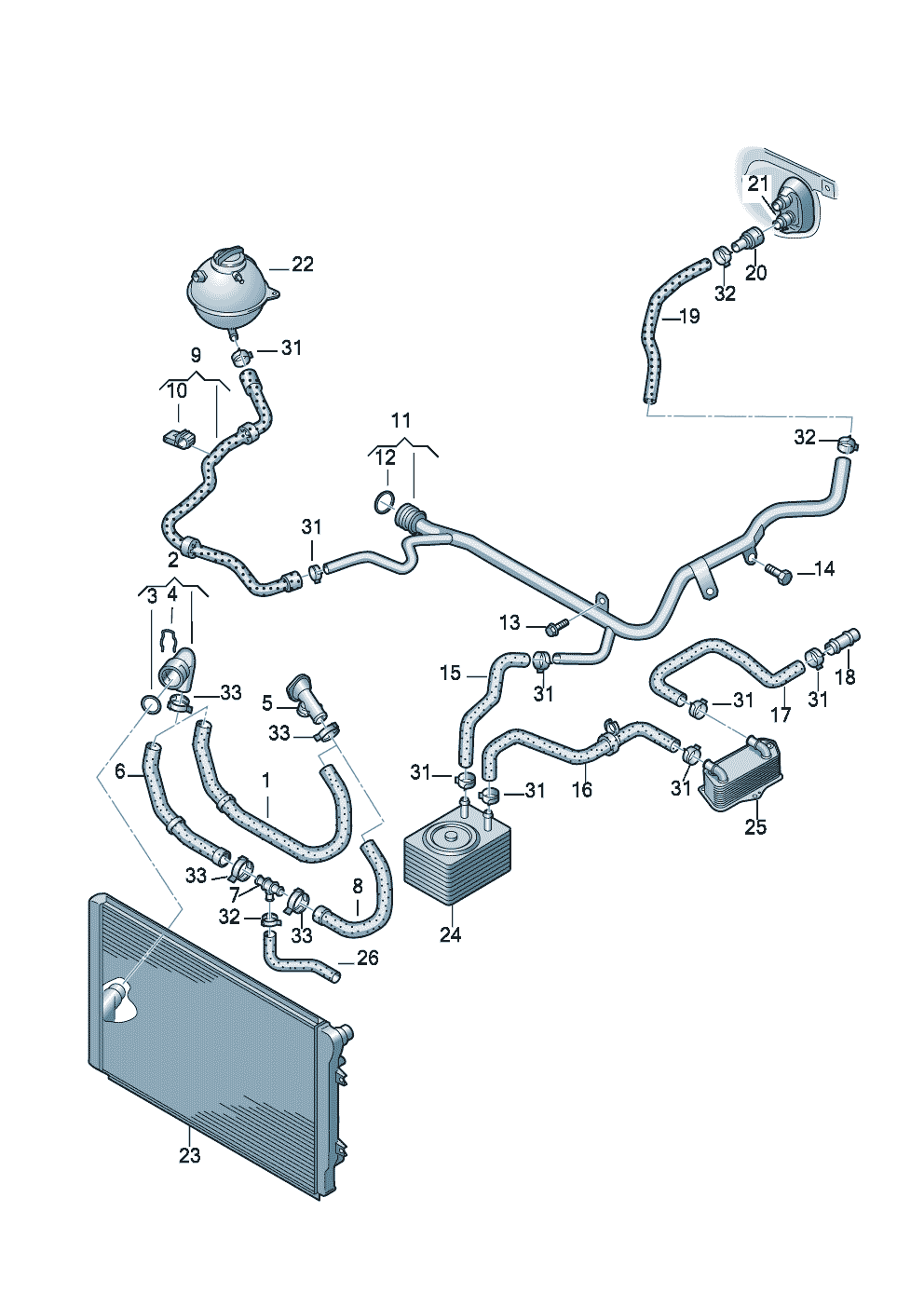 Kühlmittelkühlung6-Gang-Doppelkupplungsgetriebe Rücklauf2,0Ltr. - Audi A3/S3/Sportb./Lim./qu. - a3