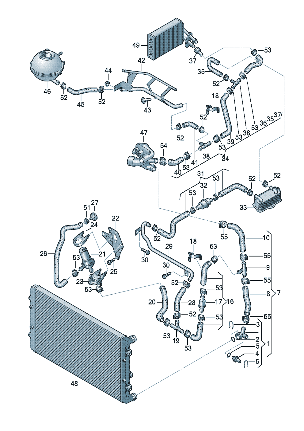 Kühlmittelkühlung6-Gang-Doppelkupplungsgetriebe Rücklauf3,2Ltr. - Audi A3/S3/Sportb./Lim./qu. - a3