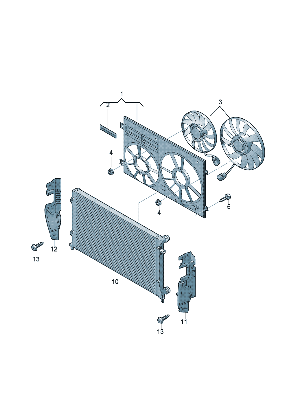 Beschermkap dubb. ventilatorluchtgeleiding 3,2ltr. - Audi A3/S3/Sportb./Lim./qu. - a3