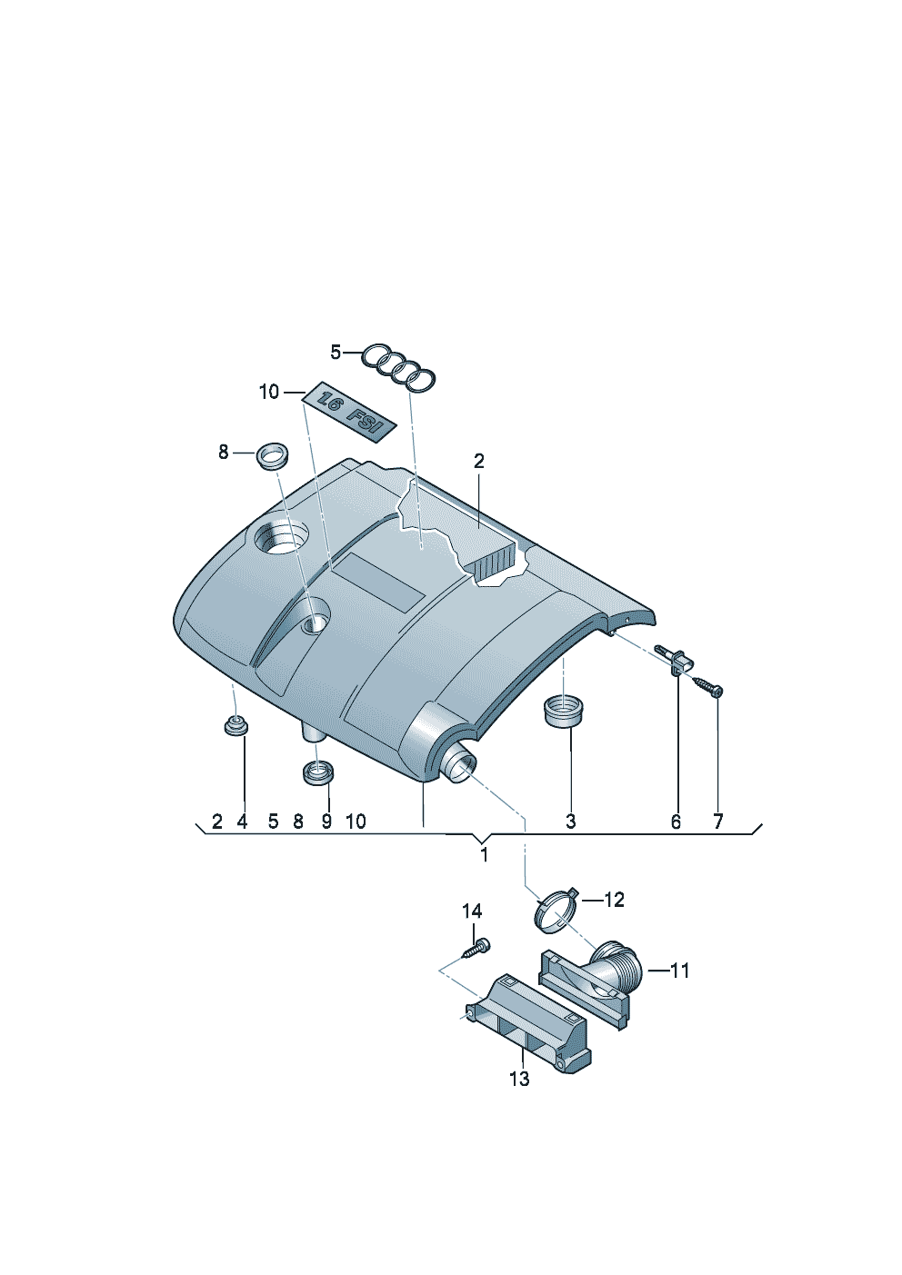 Bağlantı parçalı hava<br>filtresi 1,6Ltr. - Audi A3/S3/Sportb./Lim./qu. - a3