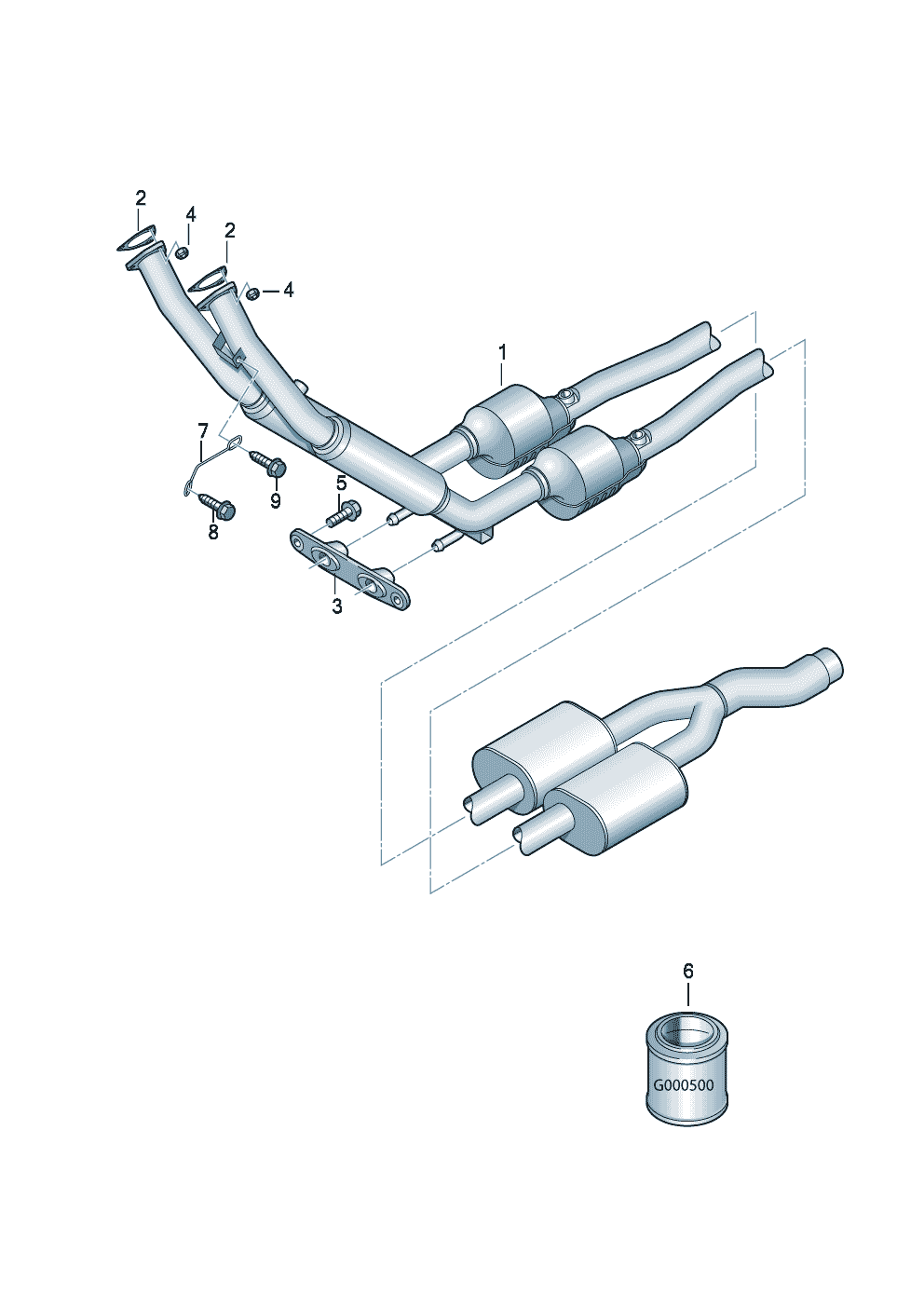 tubo de escape con catalizadorsilenciador previo 3,2l - Audi A3/S3/Sportb./Lim./qu. - a3