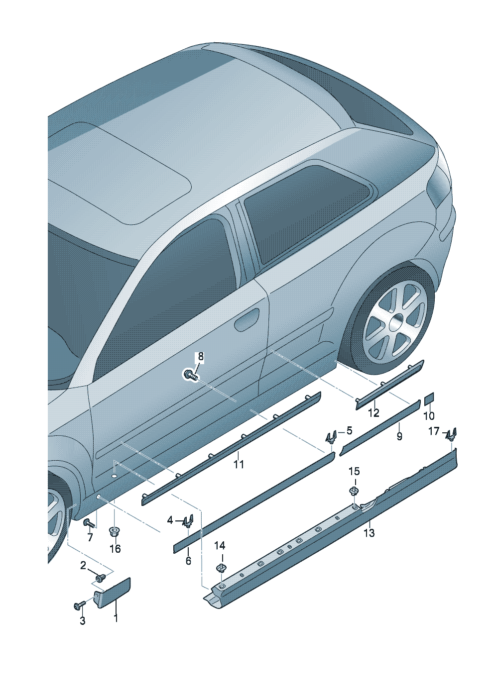Listwy ochronne 2-i 4-drzwiowy - Audi A3/S3/Sportb./Lim./qu. - a3
