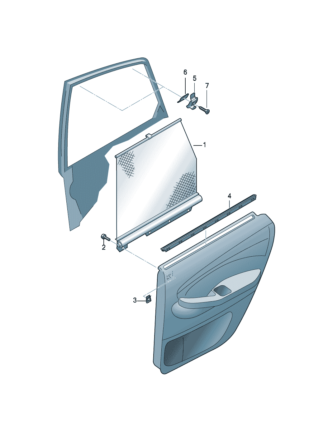 cortinilla de proteccion solar<br>para cristal de puerta trasero4 puertas - Audi A3/S3/Sportb./Lim./qu. - a3