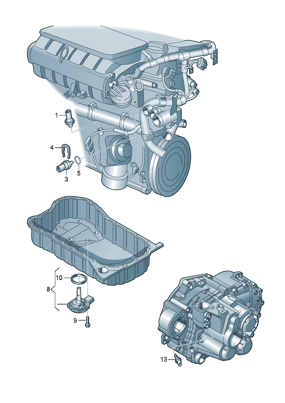 conmutador y transmisor en<br>motor y cambio  - Audi A3/S3/Sportb./Lim./qu. - a3