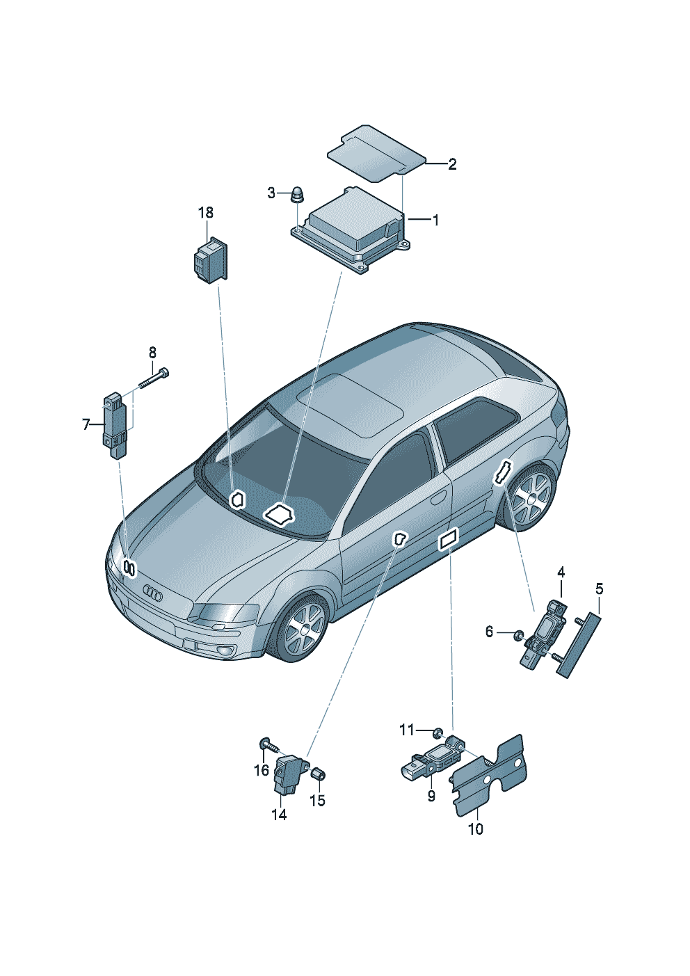 elektrische delen voor airbag  - Audi A3/S3/Sportb./Lim./qu. - a3