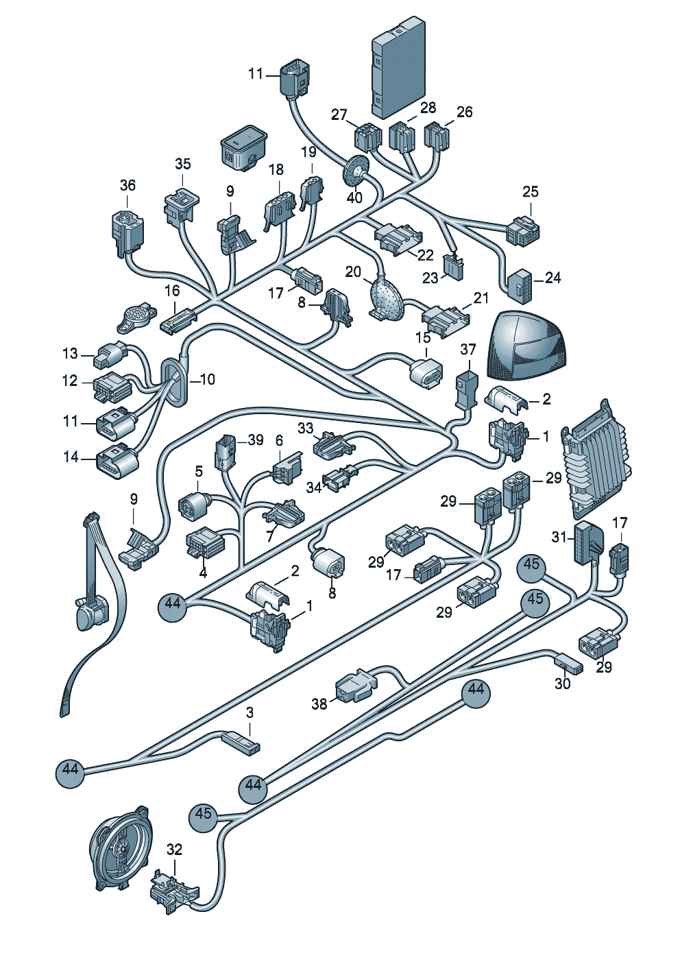 pieces detailcablage p. habitacle                         zone: droite - Audi A3/S3/Sportb./Lim./qu. - a3