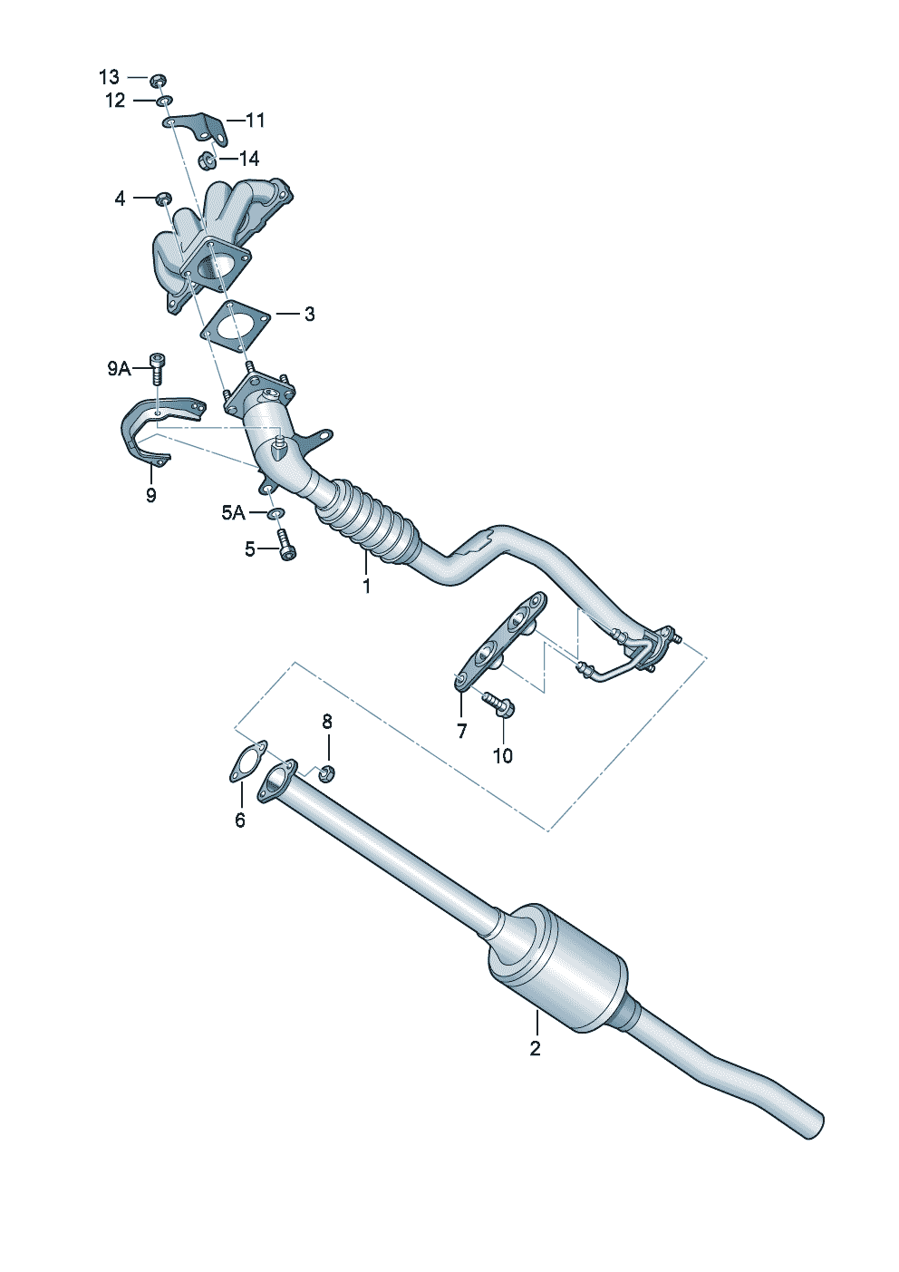Труба ОГ с предв.нейтрализат.Нейтрализатор 1,6 л - Audi A3/S3/Sportb./Lim./qu. - a3