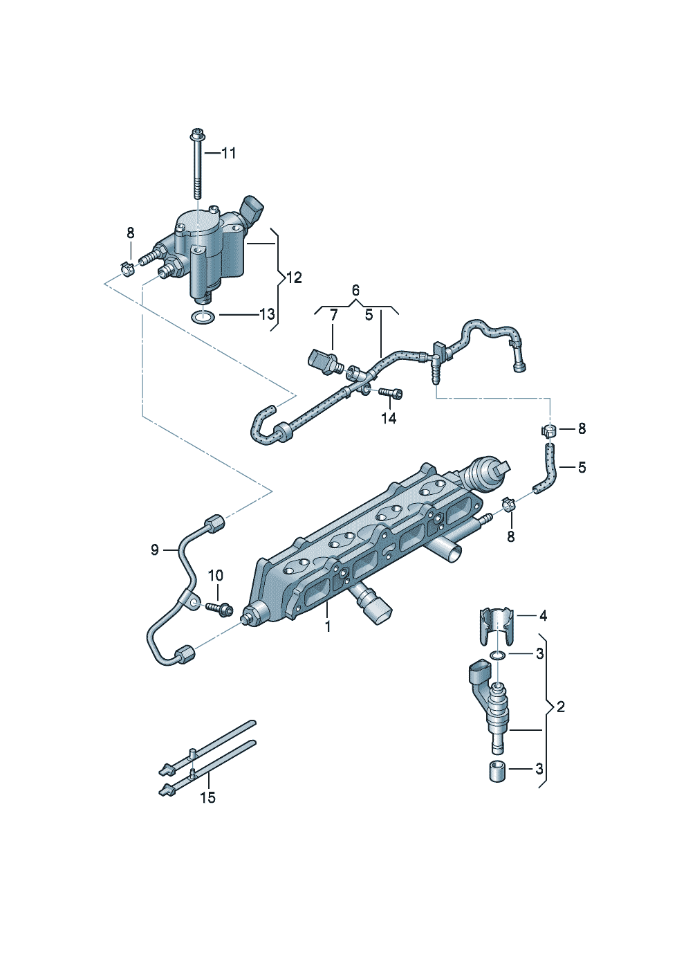 Fuel railFuel pumpInjection valve 1.6ltr. - Audi A3/S3/Sportb./Lim./qu. - a3