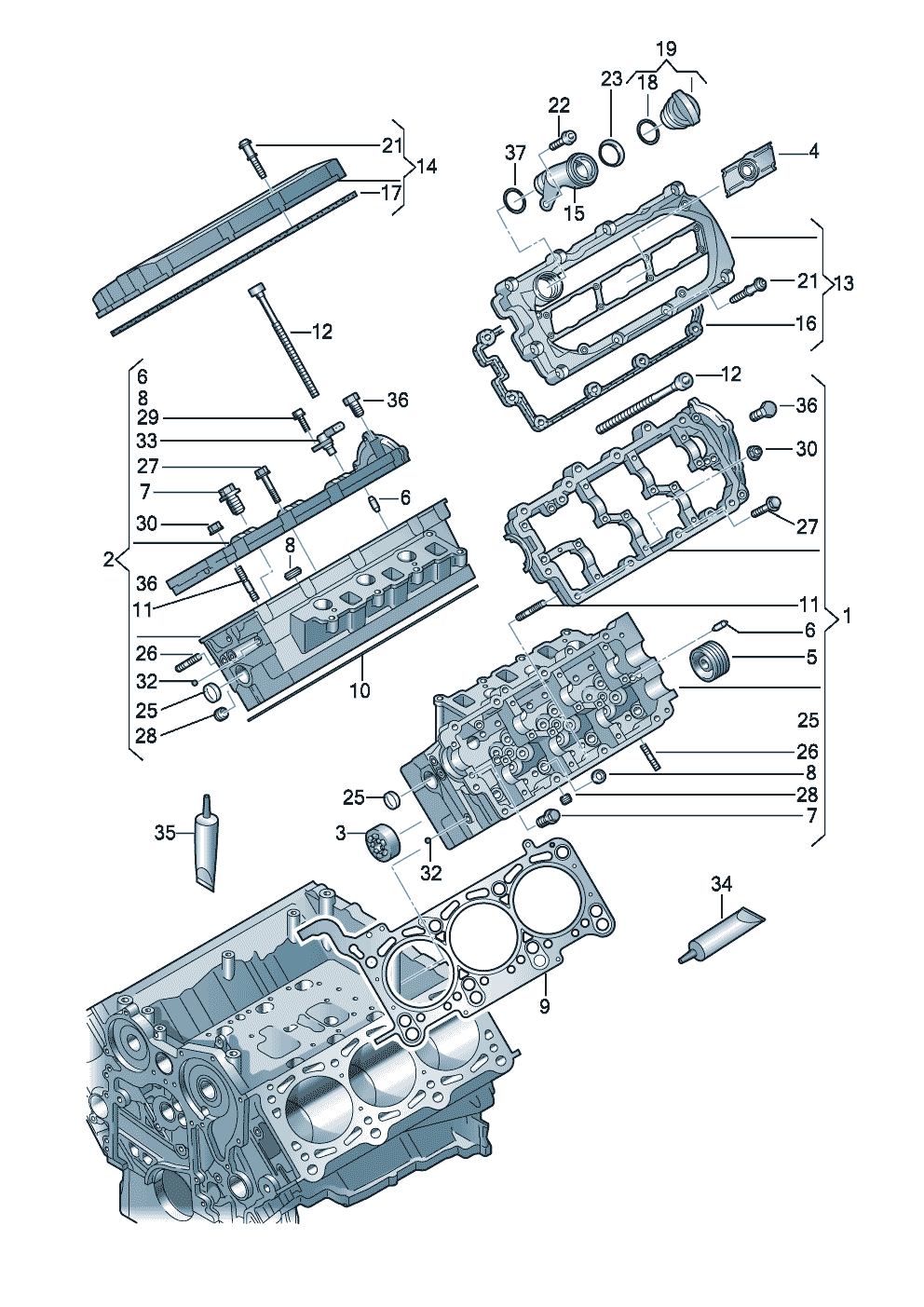 Cylinder headcylinder head cover 3.0Ltr. - Audi A4/Avant - a4
