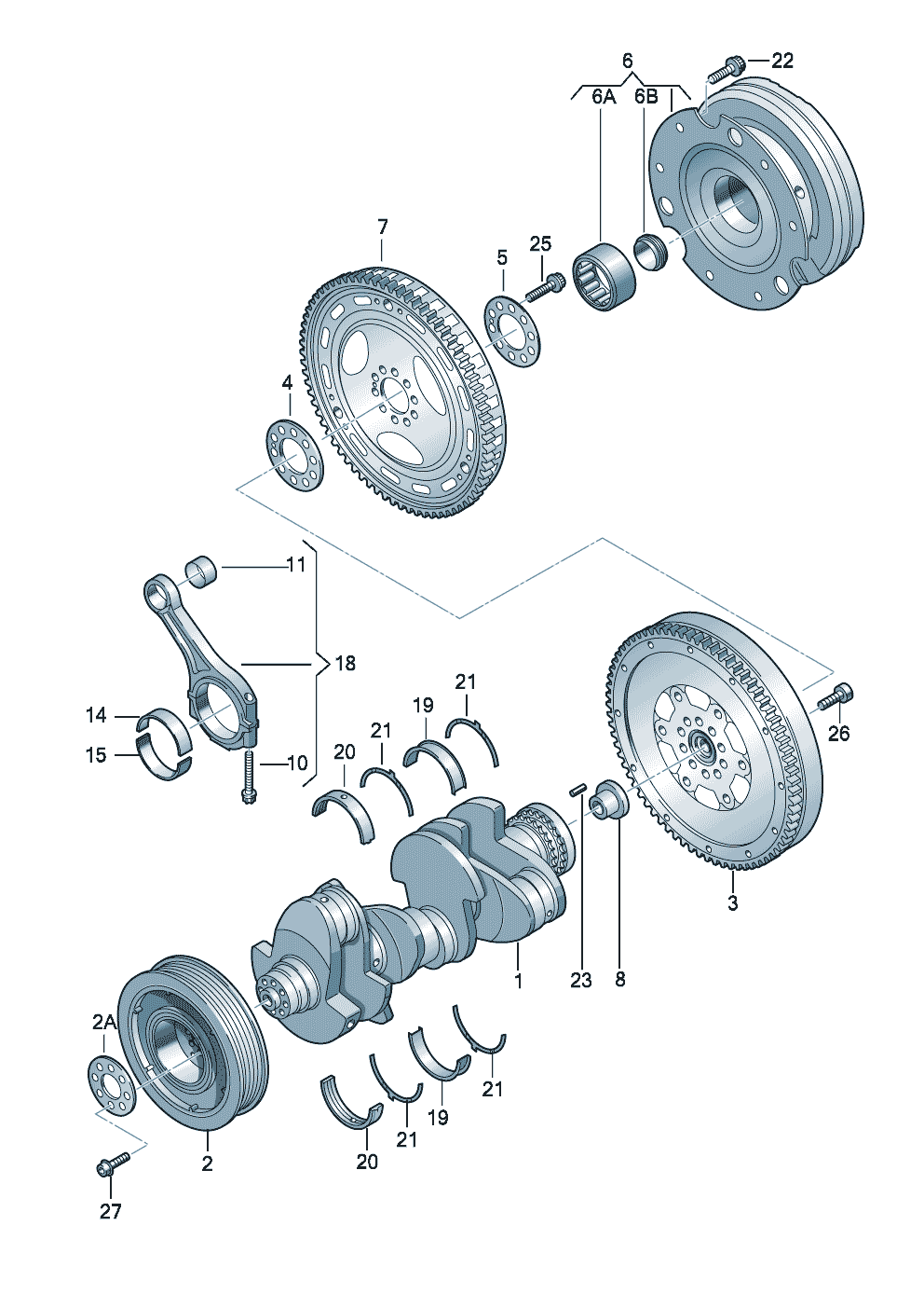 Crankshaftconrodbearings           See parts bulletin: 3.0Ltr.<br> (1-87) - Audi Q7 - aq7