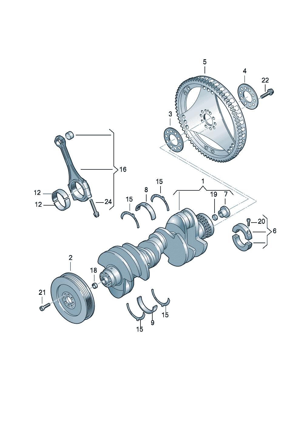 Crankshaftconrodbearings           See parts bulletin: 5.2Ltr.<br> 320KW (1-87) - Audi A6/Avant - a6