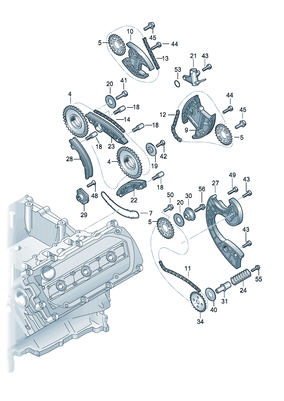 Kumanda zinciriKaygan kızak 2,7/3,0Ltr. - Audi A6/Avant - a6