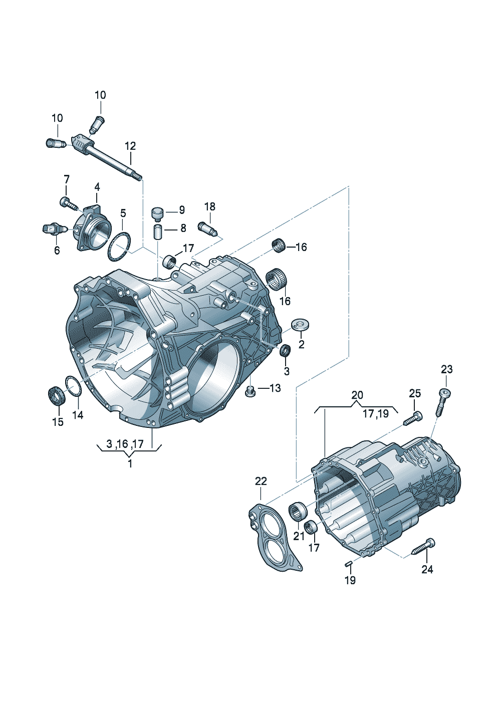 Gear housing6-speed manual transmission 2.5/2.7 ltr. - Audi A4/Avant - a4