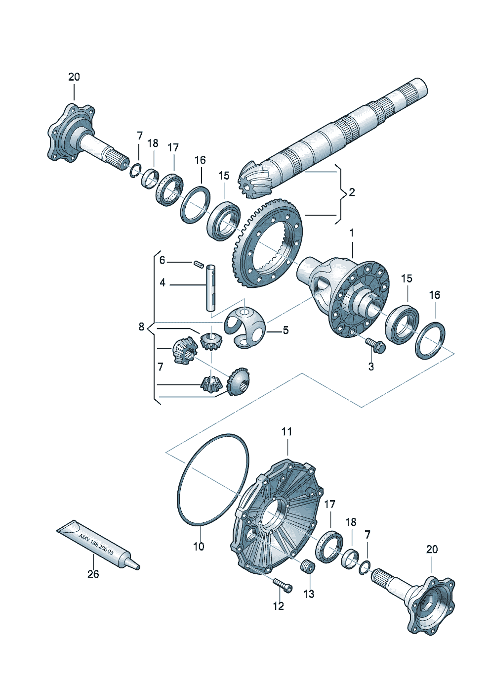 AusgleichsgetriebeTriebsatz6-Gang-Schaltgetriebe 2,4/3,2Ltr. - Audi A6/Avant - a6