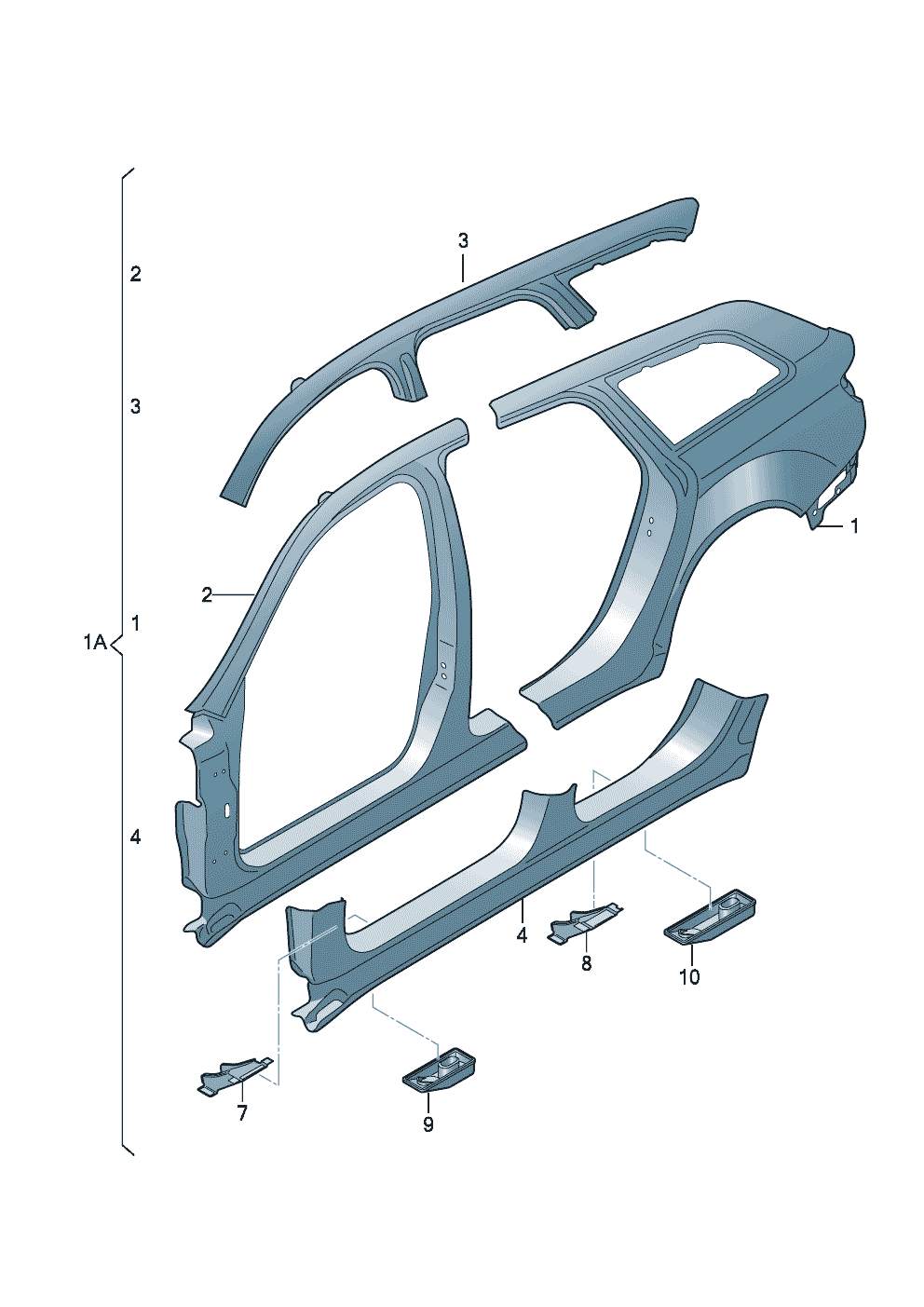 panneau lat.Section - Panneau lateral ext. - Audi A6/Avant - a6