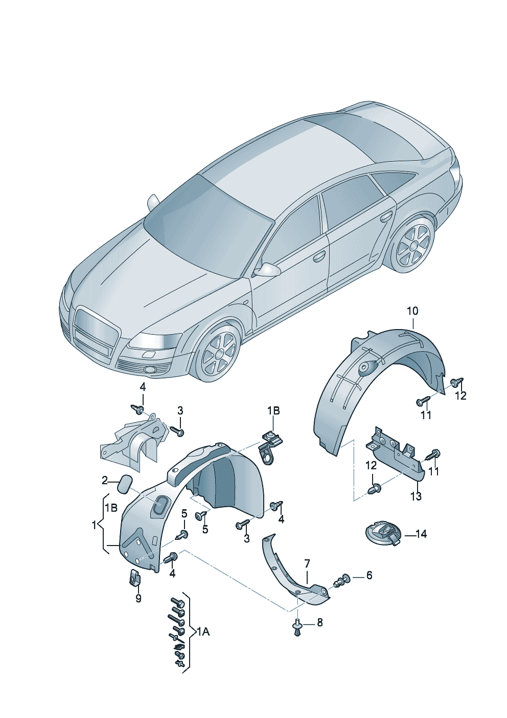 coquille de passage de roue ar - Audi A6/Avant - a6