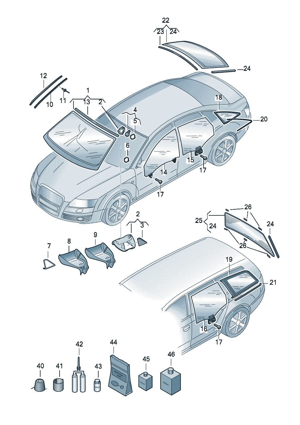 Cam değişimiYapıştırıcı ve conta maddesi  - Audi A6/Avant - a6