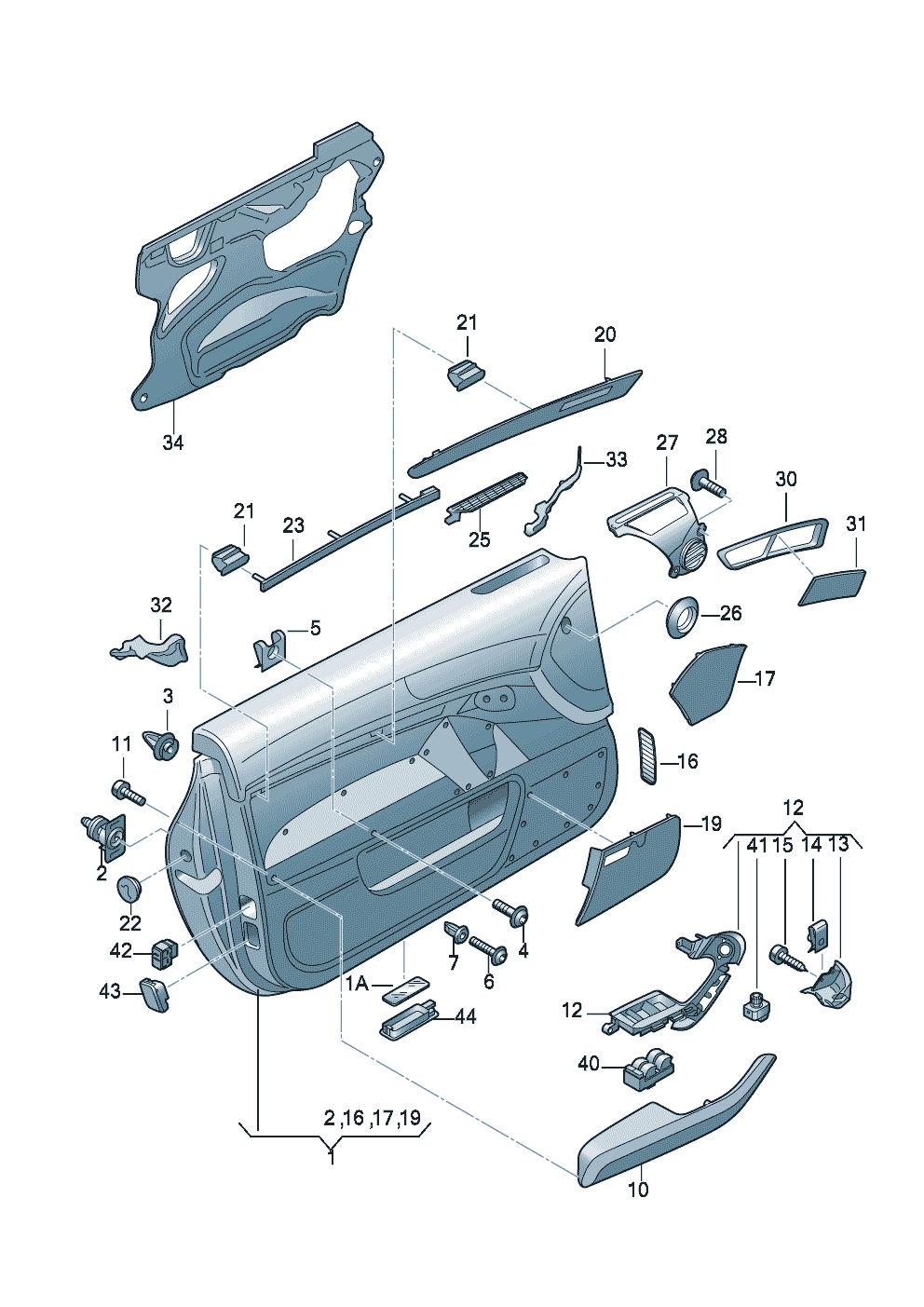 pieces detailrevetements de porte av - Audi A6/Avant - a6