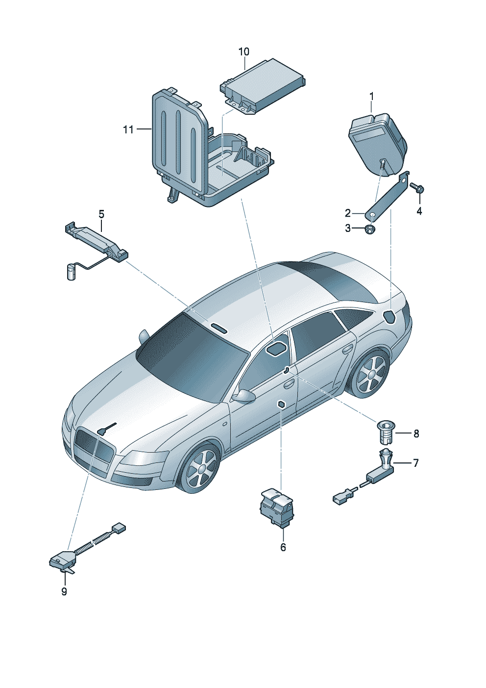 Охранная сигнализацияЦентральный блок управления<br>систем комфорта  - Audi RS4/Avant quattro - rs4