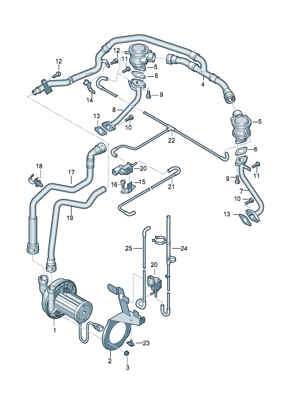 Secondary air pumpSecondary air valve 4.2 Ltr. - Audi RS4 Cabriolet qu. - rs4c