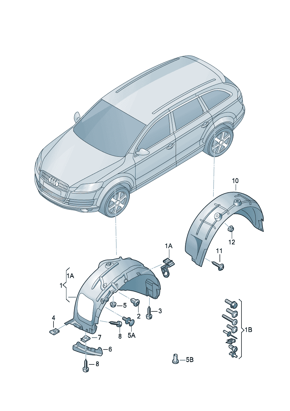Radhausschale hinten - Audi Q7 - aq7