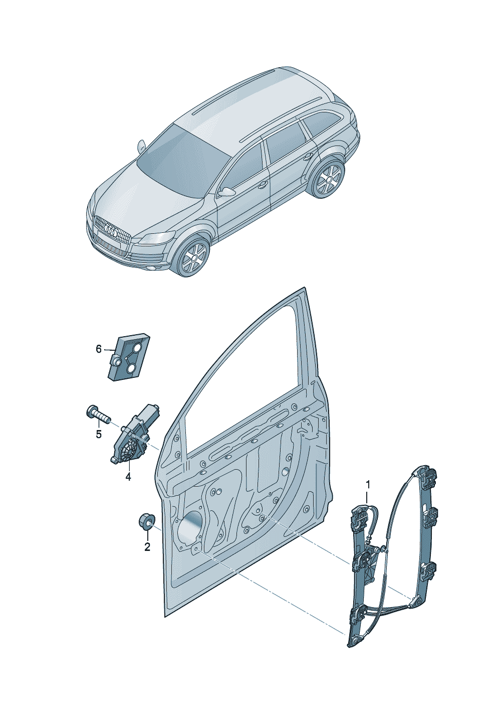Cтеклоподъёмник передн. - Audi Q7 - aq7