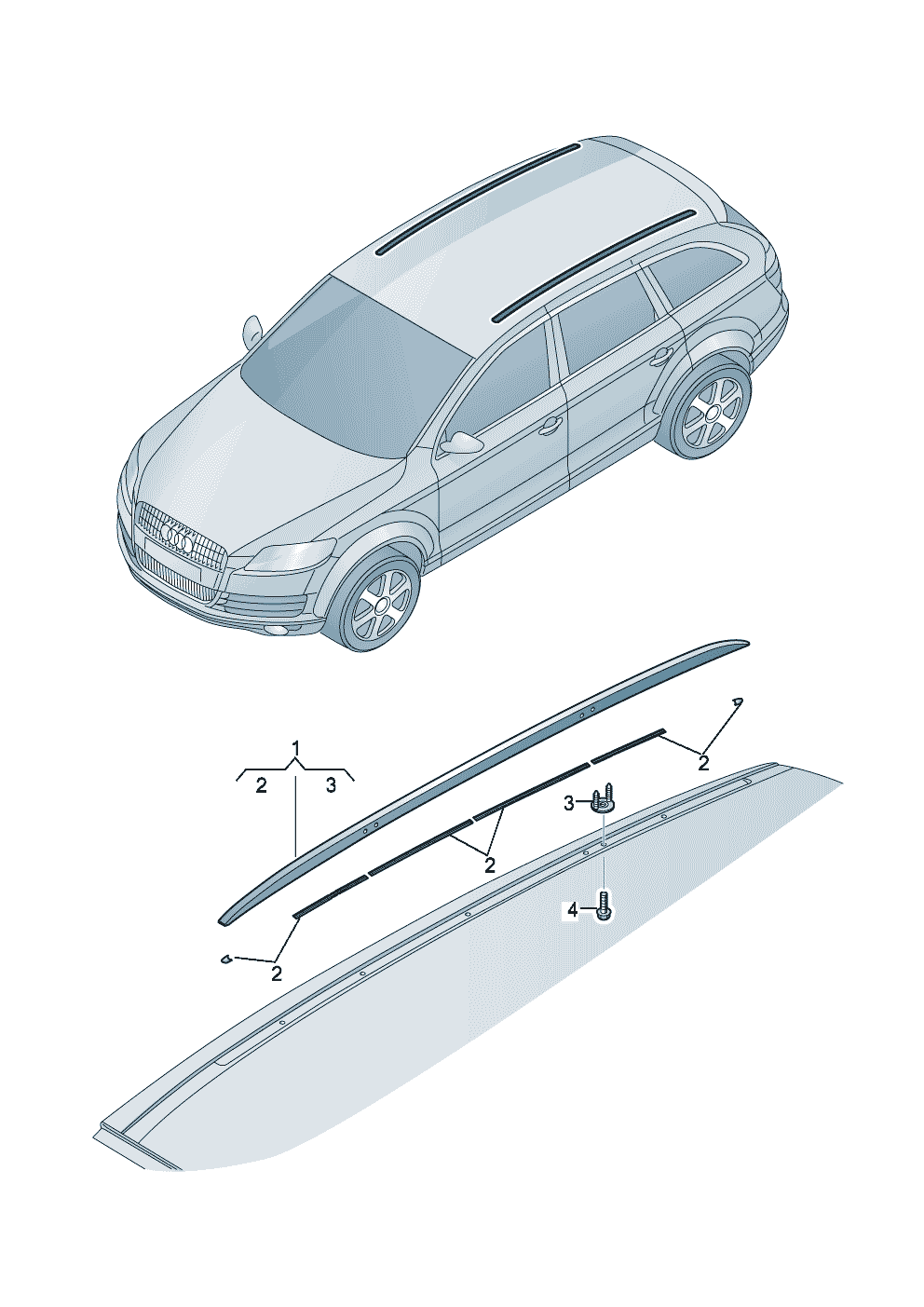 Рейлинг крыши  - Audi Q7 - aq7