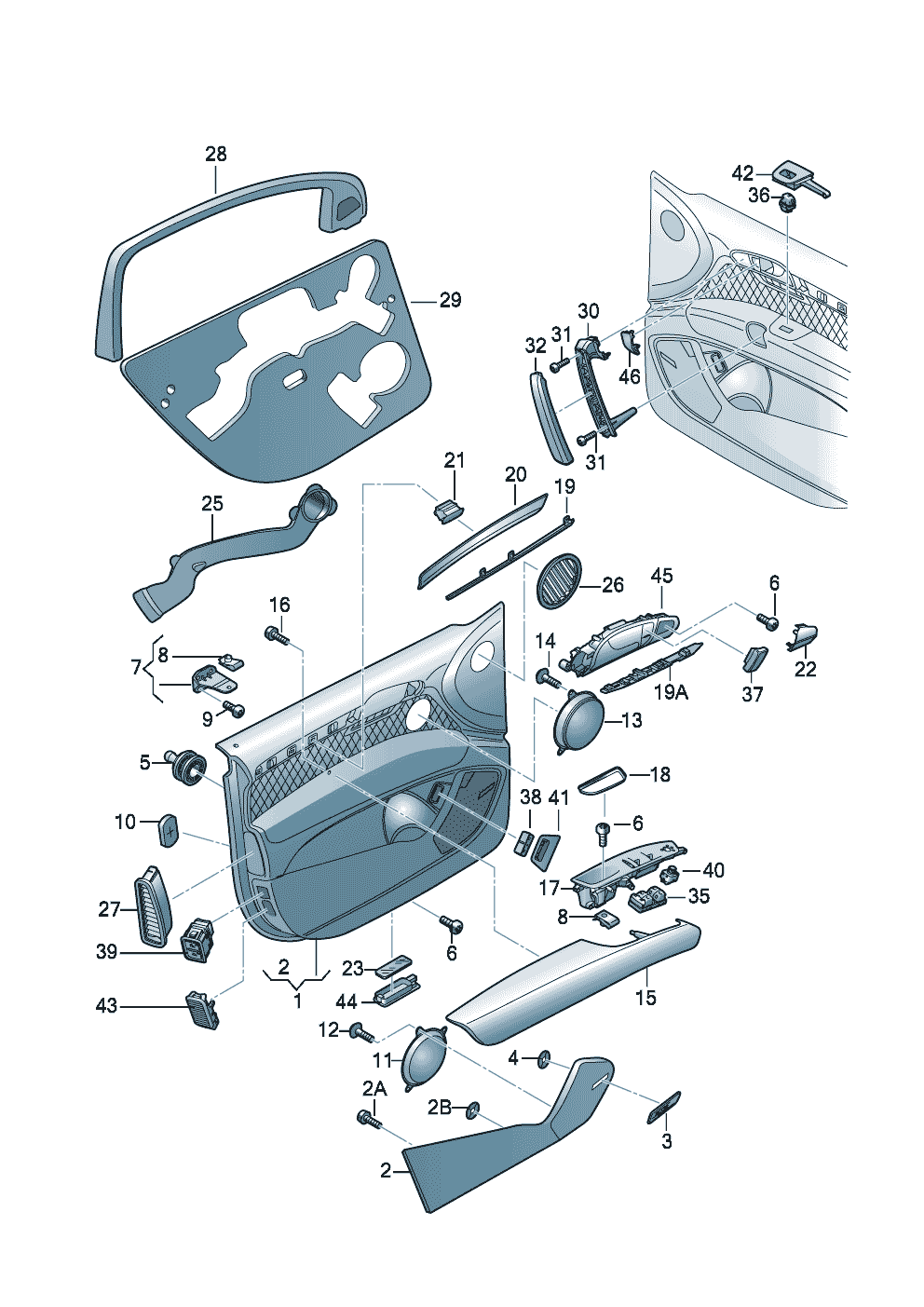 pieces detailrevetements de porte  - Audi Q7 - aq7