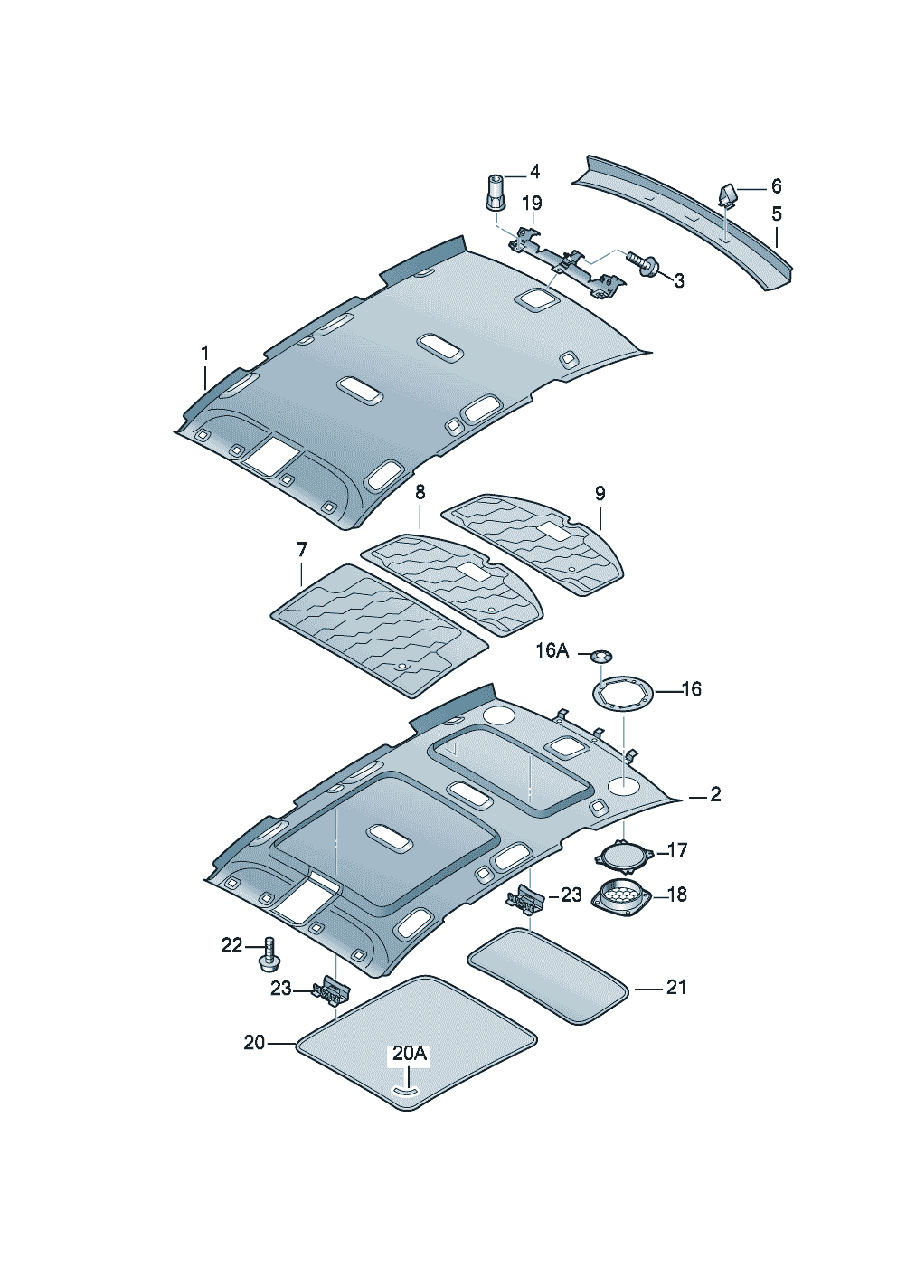 Revestimiento del techo  - Audi Q7 - aq7