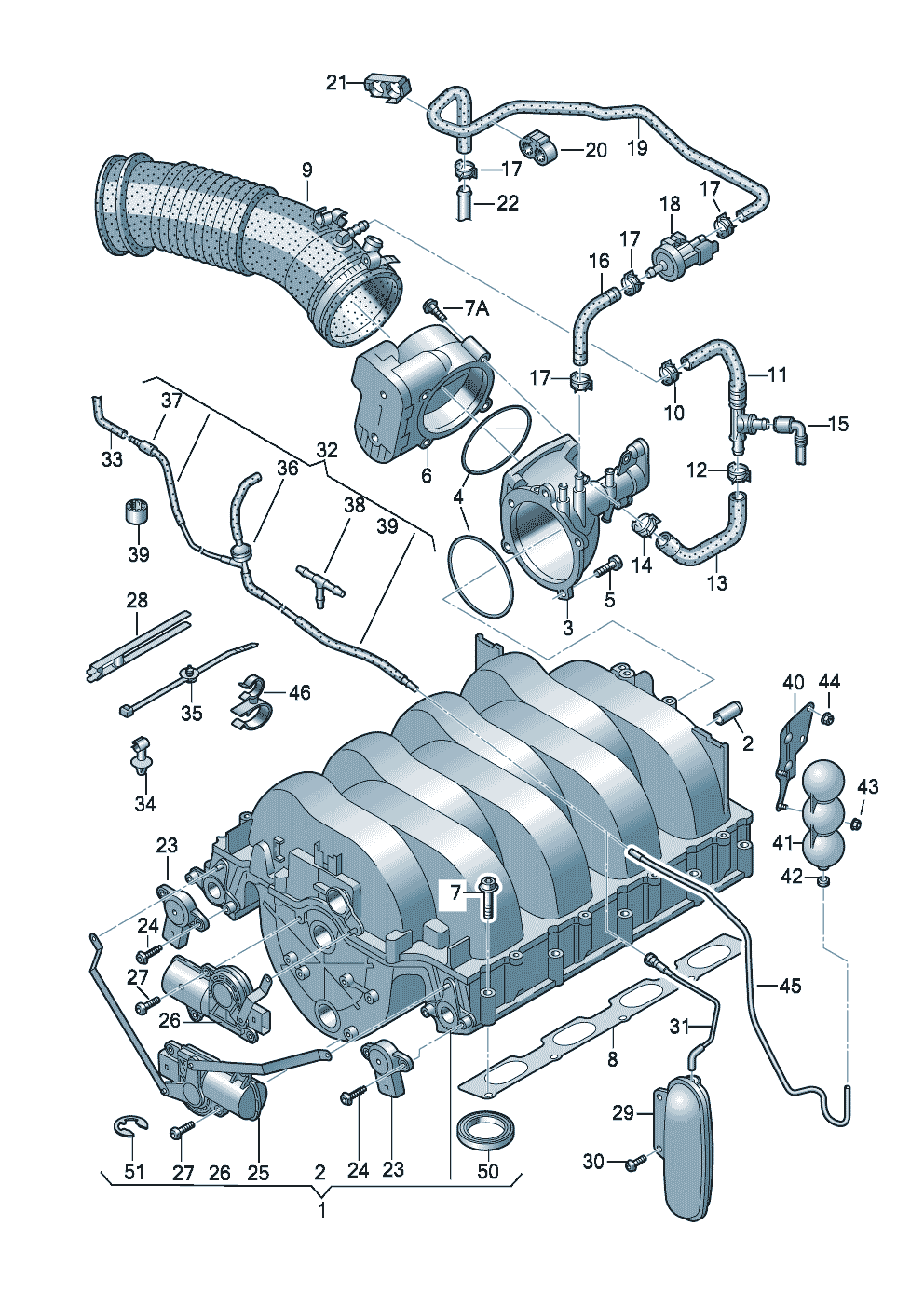 intake systemsuction jet pumpvacuum system 4.2 Ltr. - Audi A6/Avant - a6
