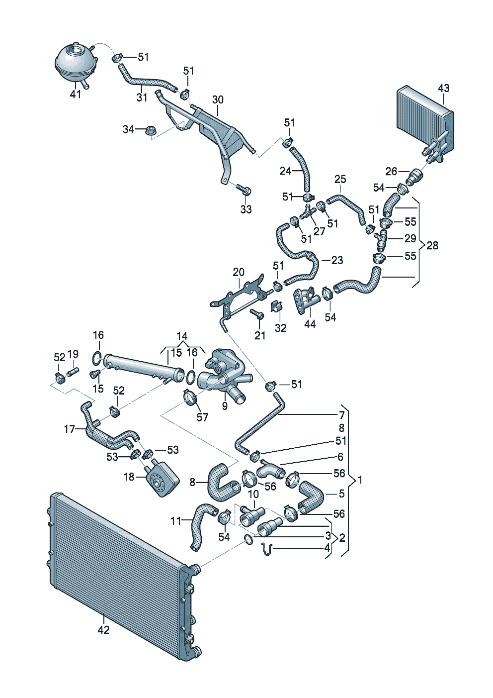 Kühlmittelkühlung6-Gang-Doppelkupplungsgetriebe Vorlauf3,2Ltr. - Audi TT/TTS Coupe/Roadster - att