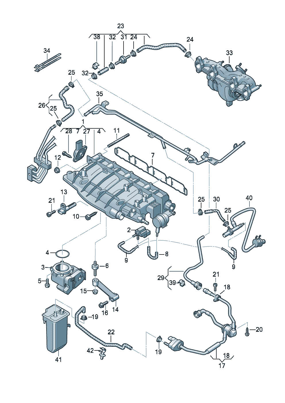 Cистема впуска воздухаВакуумная система 2,0 л. - Audi A3/S3/Sportb./Lim./qu. - a3