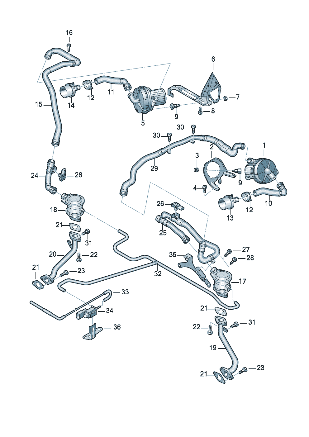 Secondary air pumpkombi valve 4,2 LTR. - Audi R8/Spyder - r8