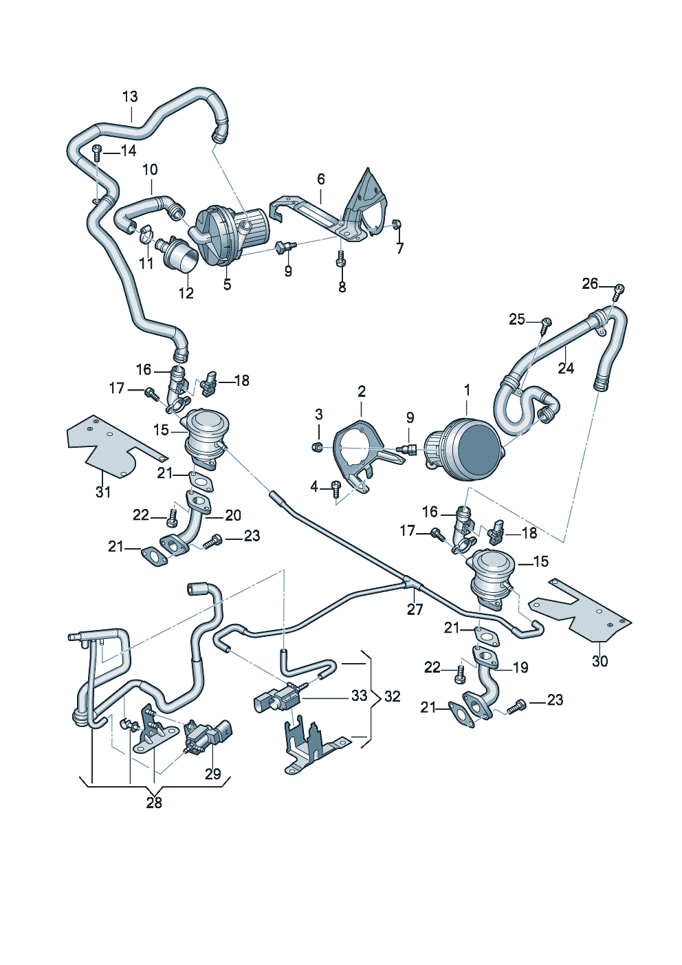Secondary air pumpSecondary air valve 4.2 Ltr. - Audi RS5 Cabriolet qu. - rs5c