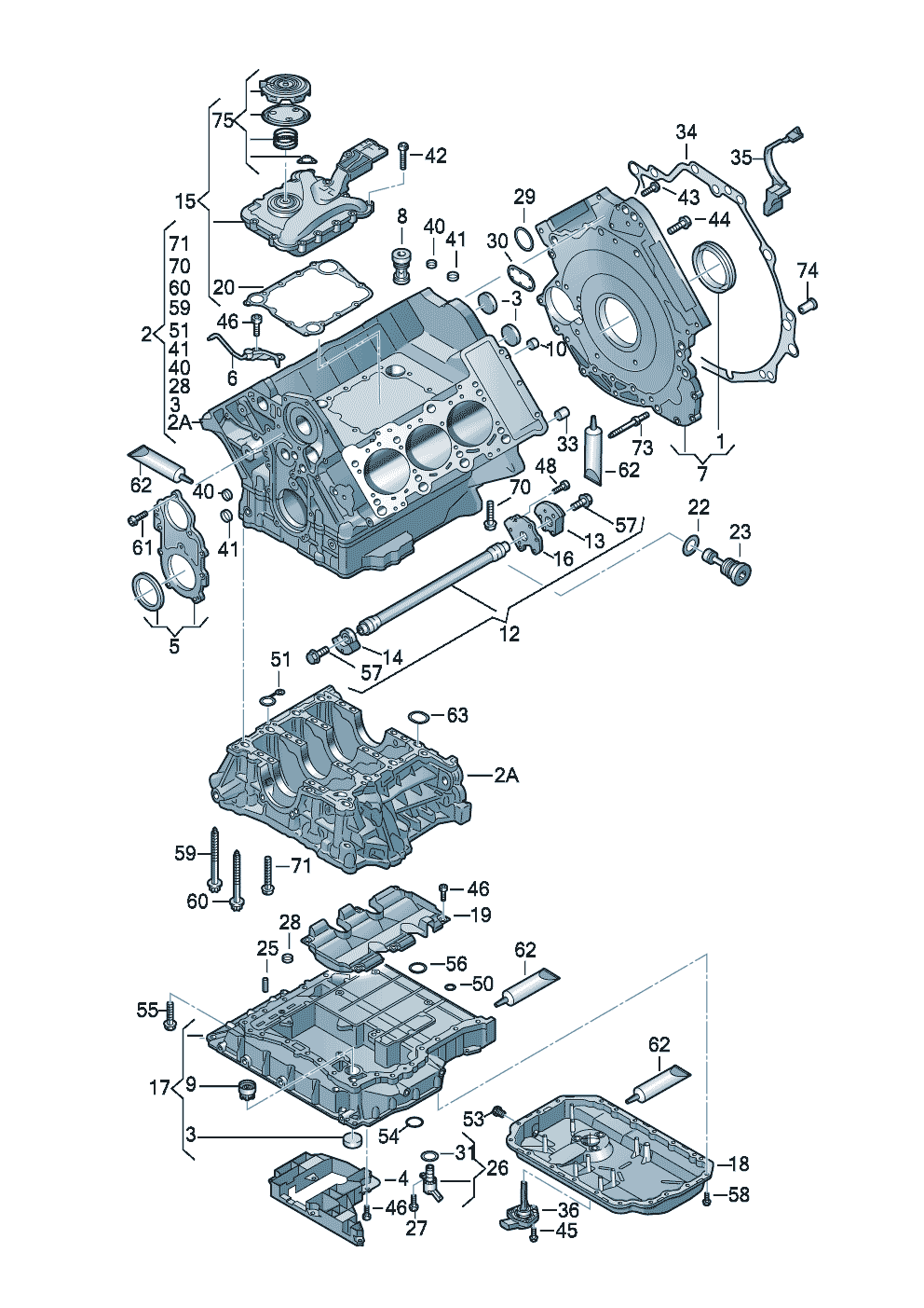 Bloc-cylindrescarter dhuile 3,0l<br> 245KW - Audi A4/Avant - a4